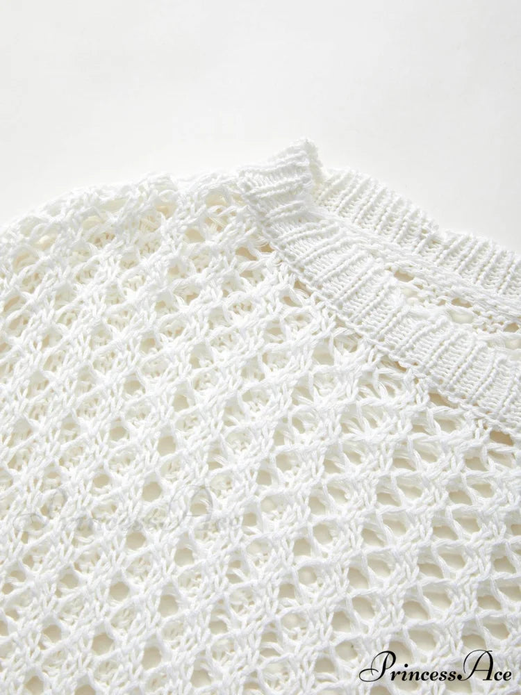 Hollow Out Crochet Trendy Knitted Crop Top