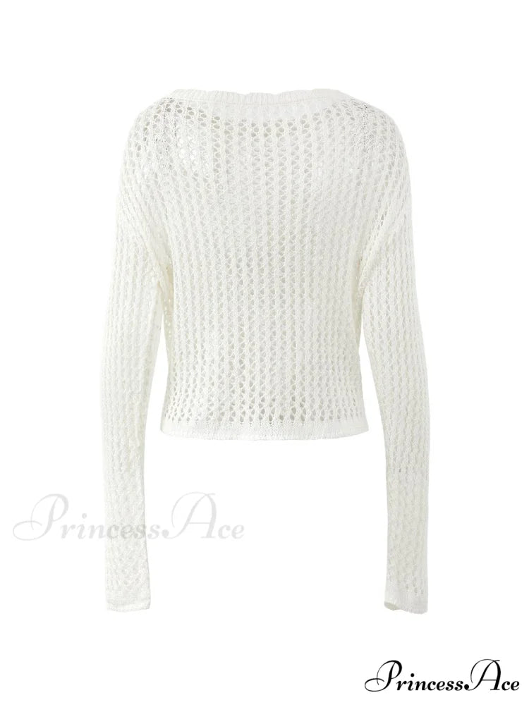 Hollow Out Crochet Trendy Knitted Crop Top