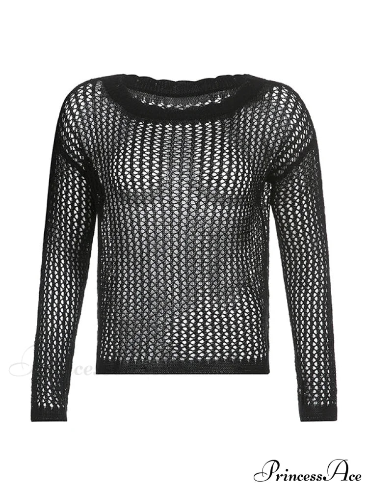 Hollow Out Crochet Trendy Knitted Crop Top