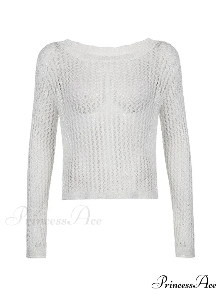 Hollow Out Crochet Trendy Knitted Crop Top