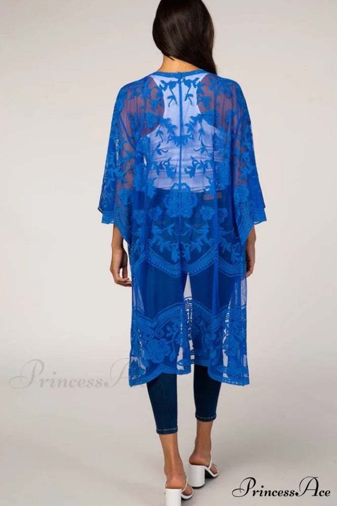 Hollow Out Lace Charming Kimono Cover Up