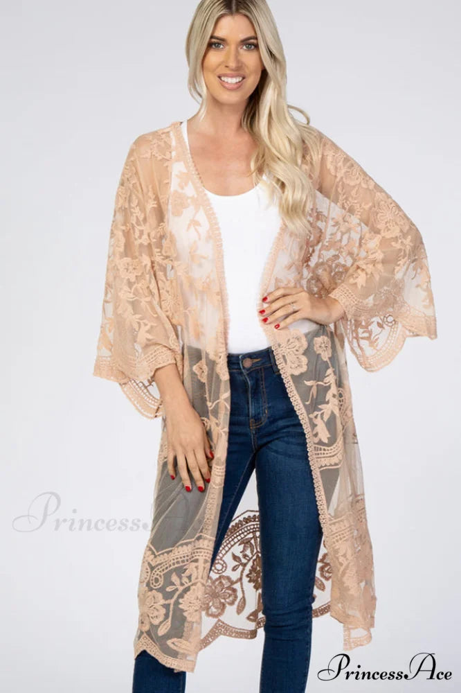 Hollow Out Lace Charming Kimono Cover Up Free Size / 12#