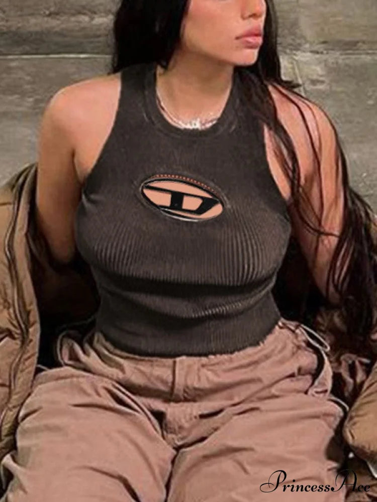 Hollow Out Logo Trendy Bodycon Mini Dress