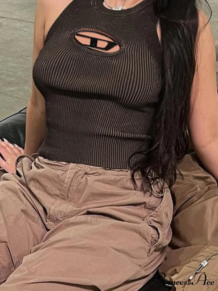 Hollow Out Logo Trendy Bodycon Mini Dress