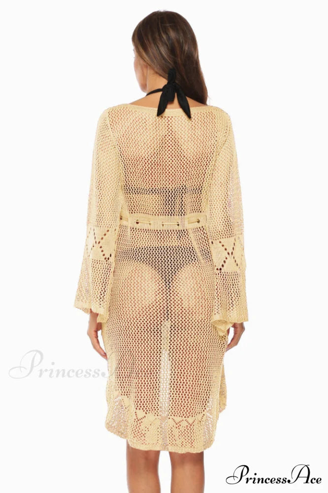 Hollow Out Trumpet Charming Sleeve Cover Up