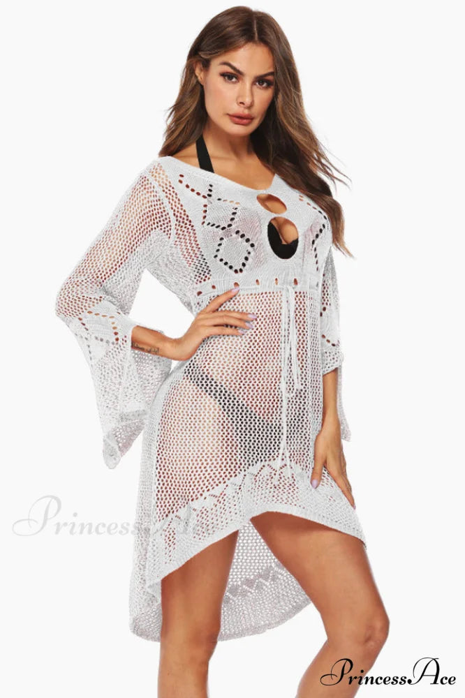 Hollow Out Trumpet Charming Sleeve Cover Up