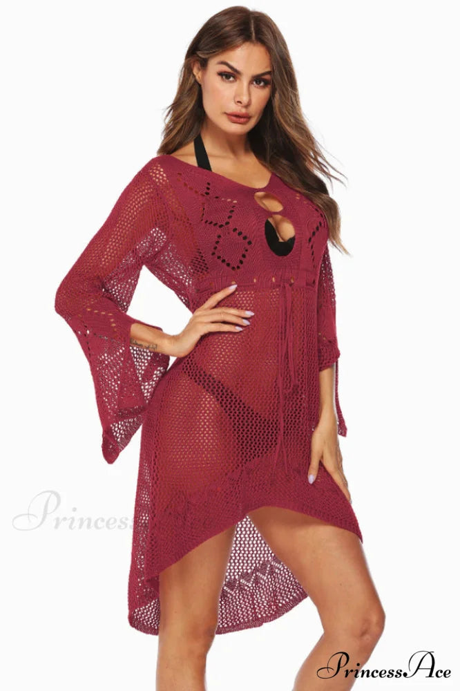 Hollow Out Trumpet Charming Sleeve Cover Up