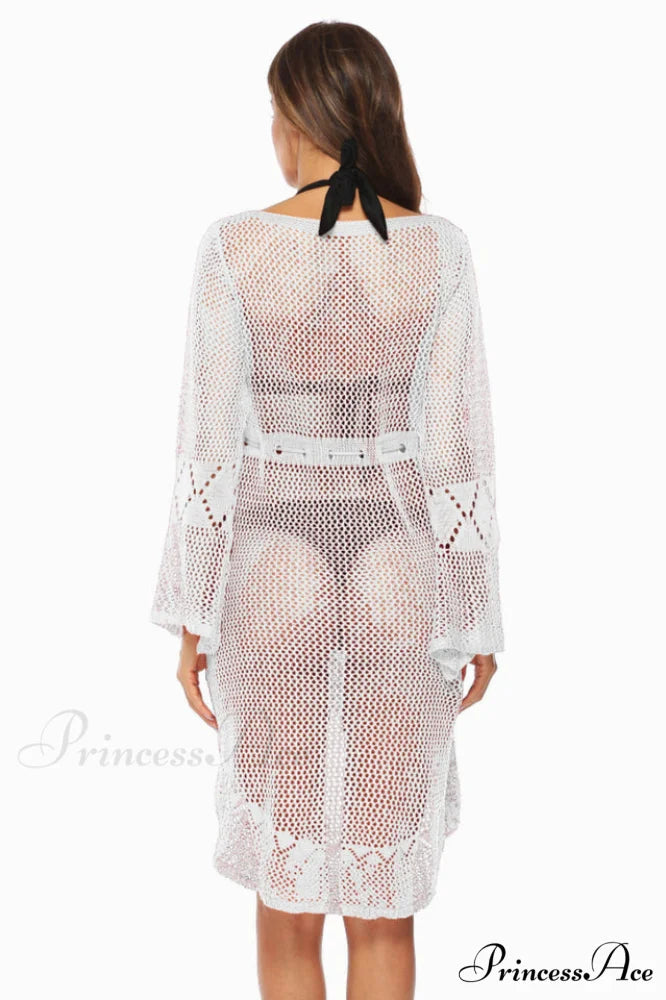 Hollow Out Trumpet Charming Sleeve Cover Up