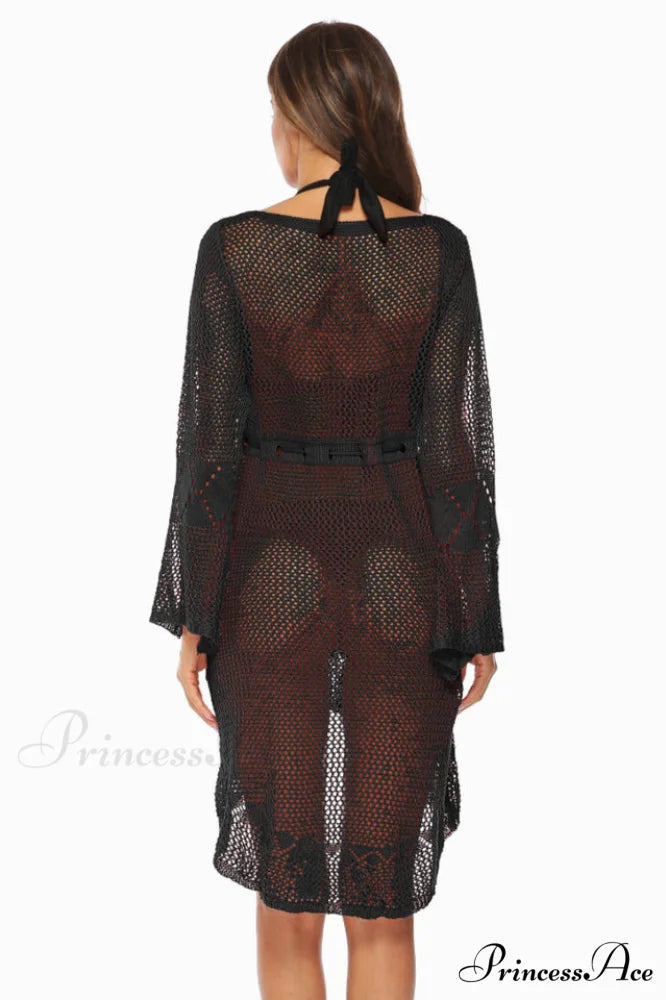 Hollow Out Trumpet Charming Sleeve Cover Up