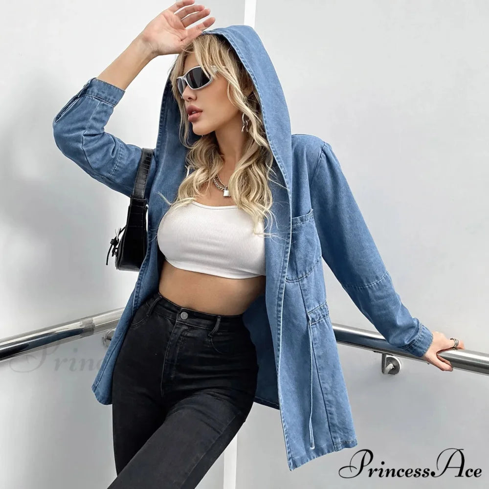 Hooded 2024 Autumn Winter Lapel Loose Open Front Chic Stylish Elegant Fashionable Versatile Short Women’s Jacket