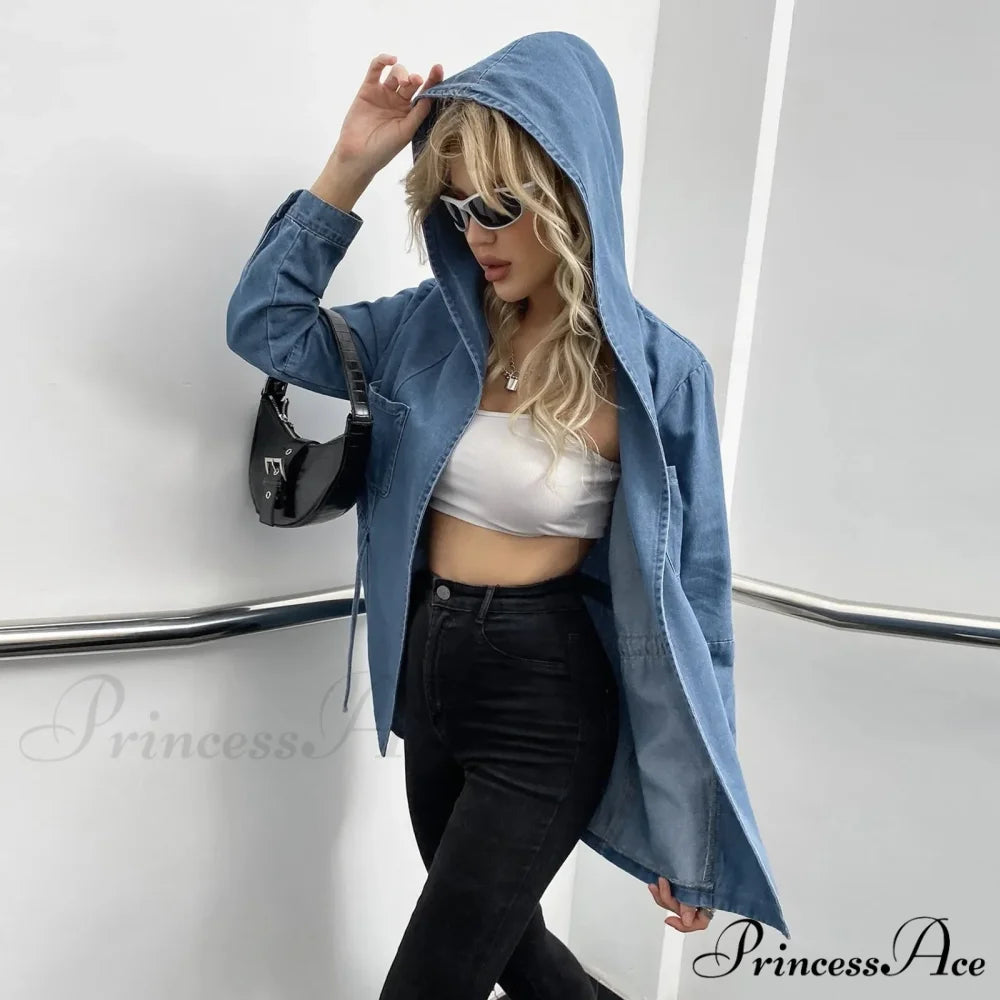 Hooded 2024 Autumn Winter Lapel Loose Open Front Chic Stylish Elegant Fashionable Versatile Short Women’s Jacket