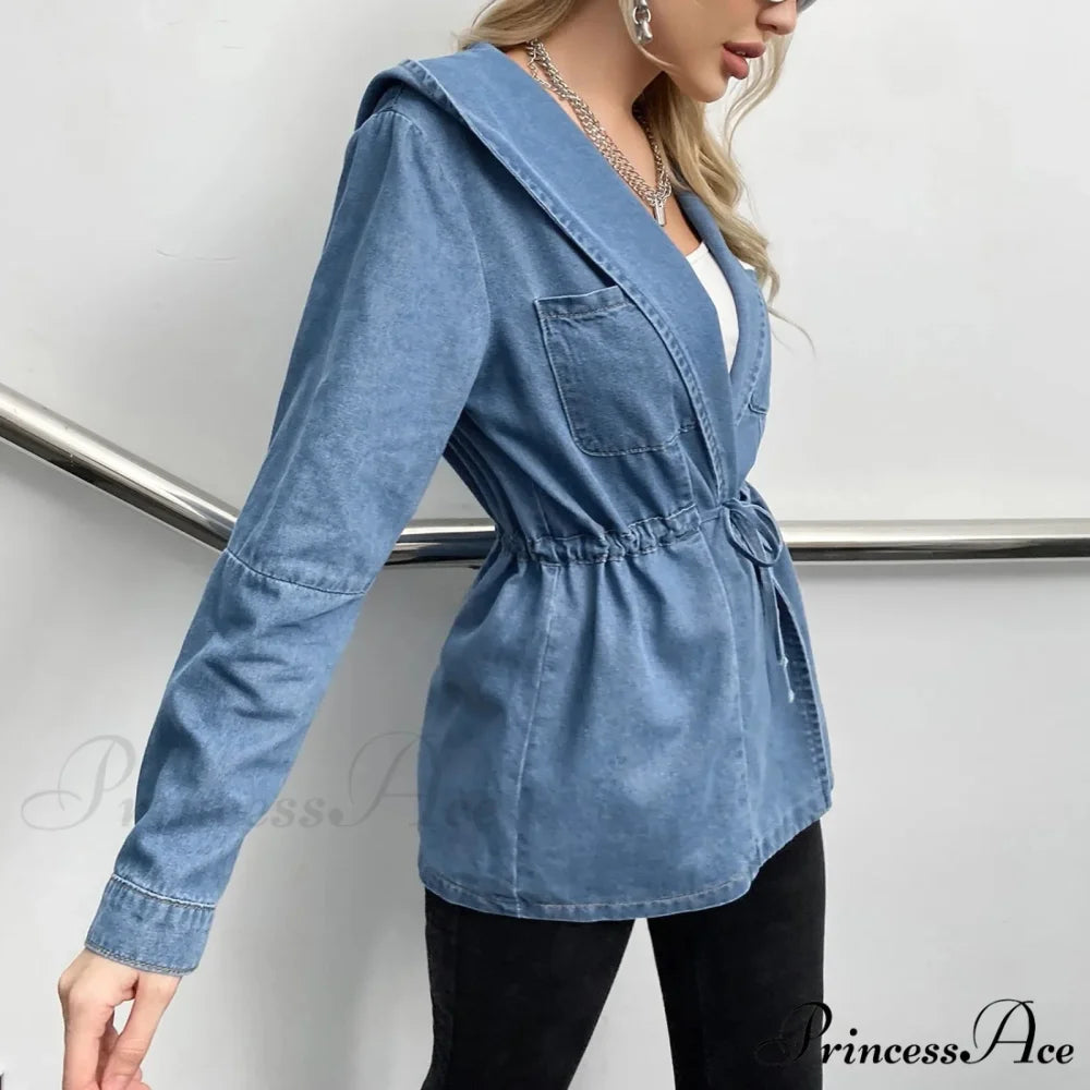 Hooded 2024 Autumn Winter Lapel Loose Open Front Chic Stylish Elegant Fashionable Versatile Short Women’s Jacket