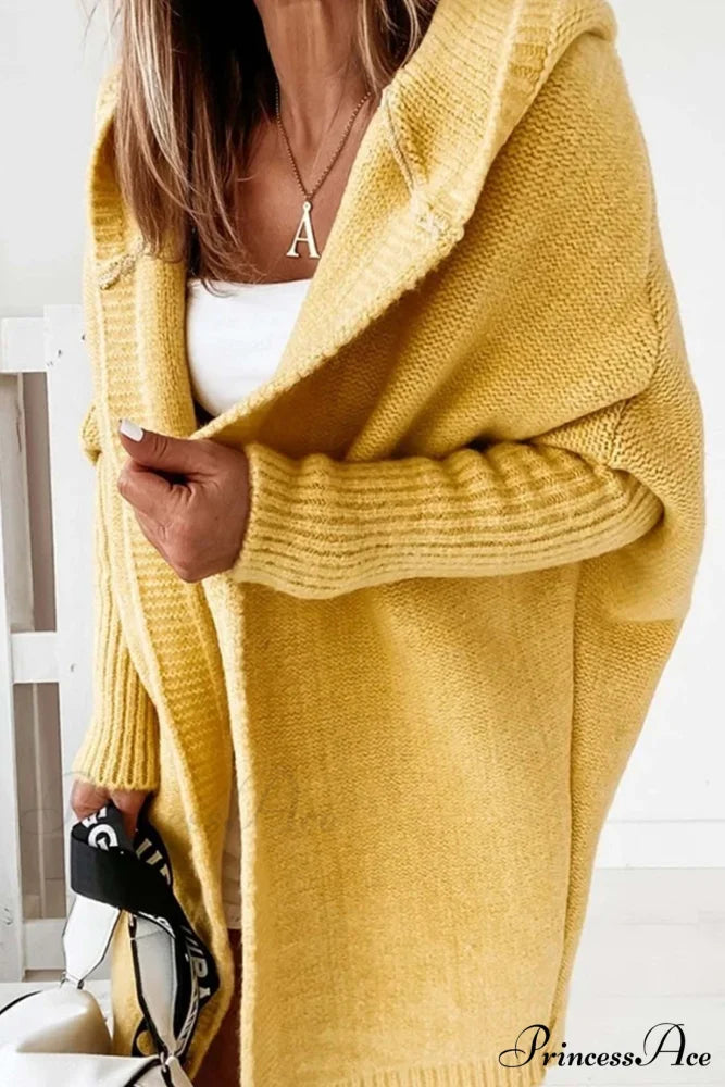 Hoodie Front Open Cardigan