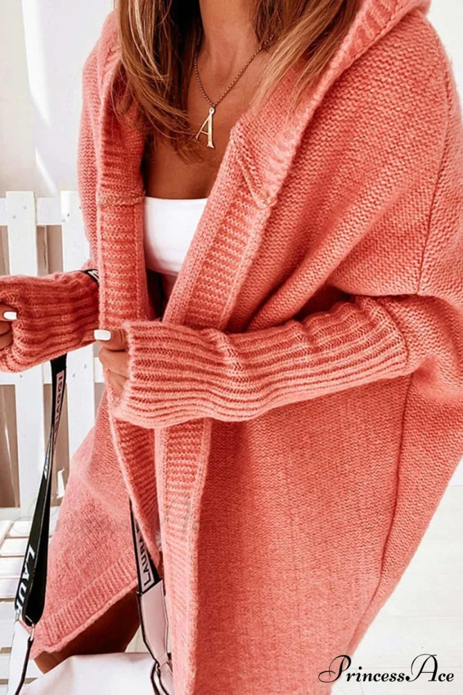 Hoodie Front Open Cardigan Orange / S