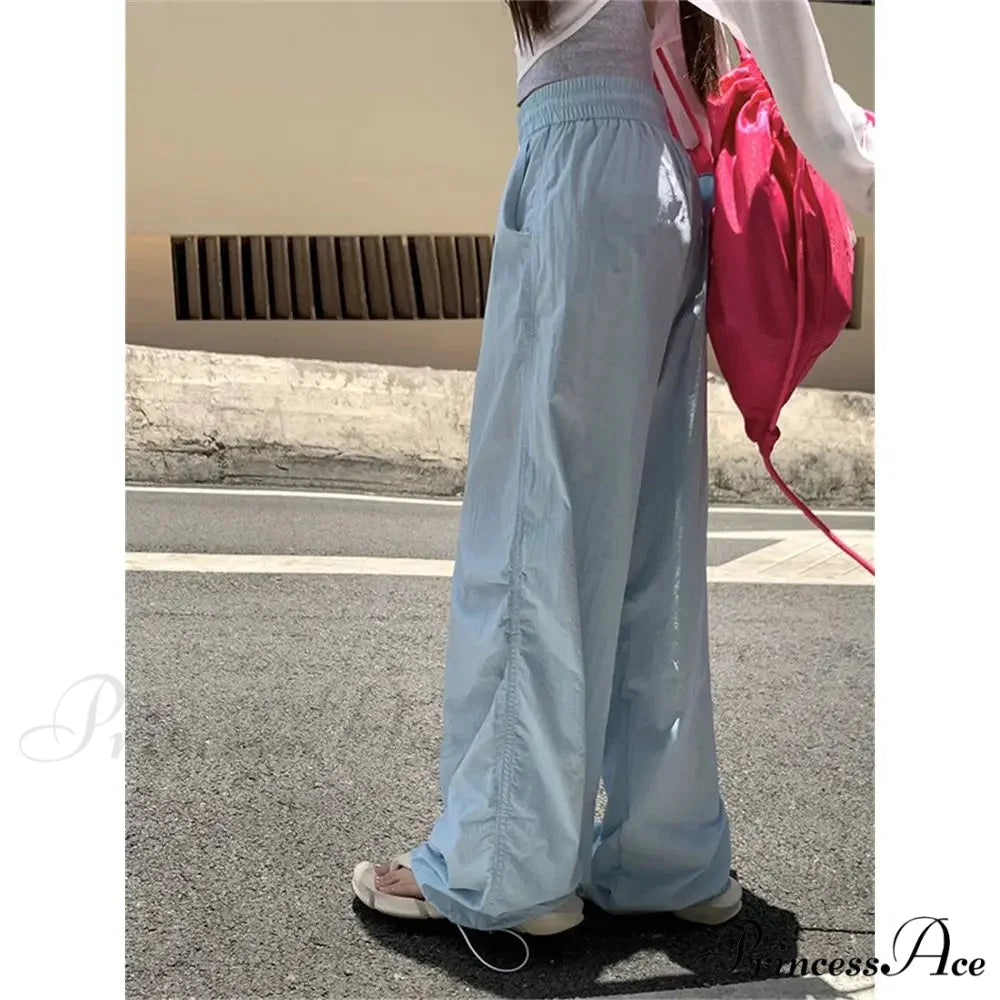 Hot Girl Informal High Waist Trousers Blue / S pants-241228
