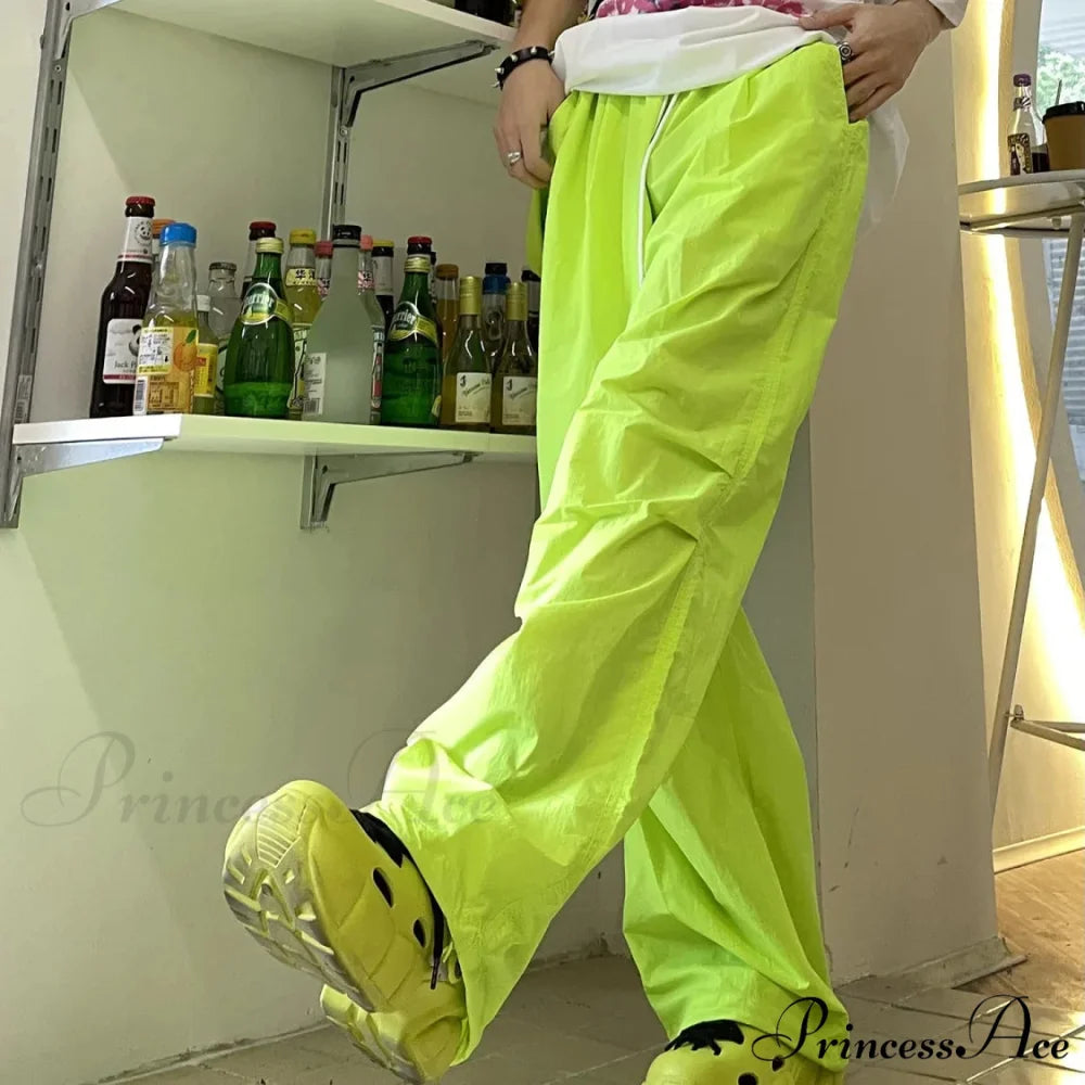 Hot Girl Informal High Waist Trousers Grass Green / S pants-241228
