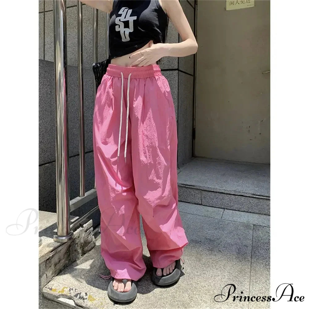 Hot Girl Informal High Waist Trousers Pink / S pants-241228