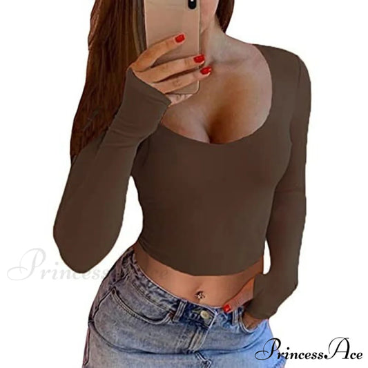 Hot Pink Crop Tops Crop Brown / S