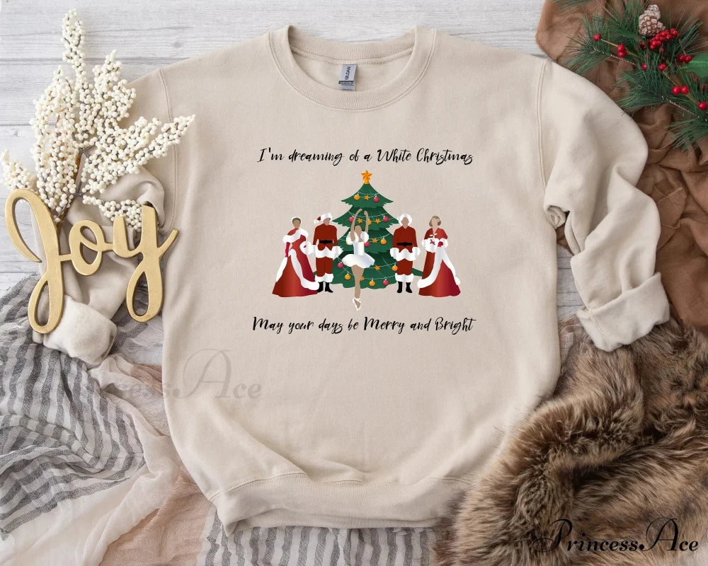 Hot Sale I’m Dreaming White Casual Sport Female Christmas Hoodie creamy-white / S Christmas Hoodies-L