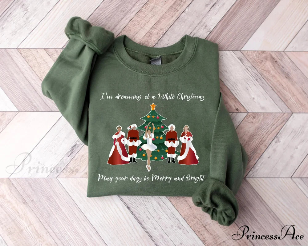 Hot Sale I’m Dreaming White Casual Sport Female Christmas Hoodie Green / S Christmas Hoodies-L