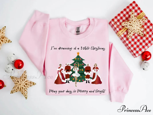 Hot Sale I’m Dreaming White Casual Sport Female Christmas Hoodie Pink / S Christmas Hoodies-L