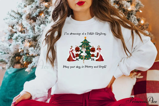 Hot Sale I’m Dreaming White Casual Sport Female Christmas Hoodie WHITE / S Christmas Hoodies-L