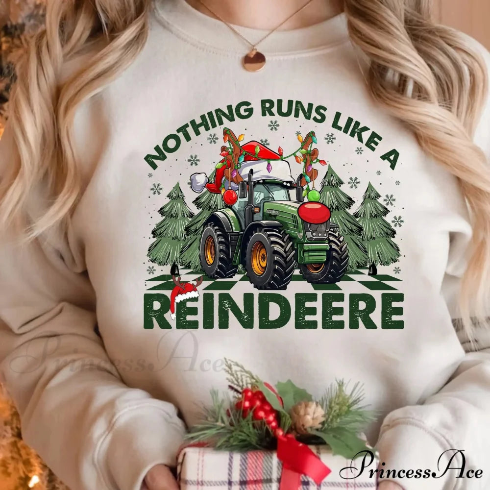 Hot Sale NoThing Runs Like Reindeer Farm Fallow Girl Christmas Hoodie creamy-white / S Christmas Hoodies-L