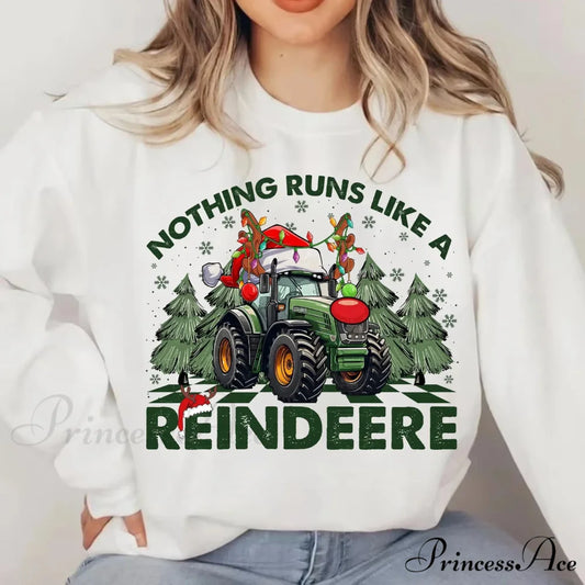 Hot Sale NoThing Runs Like Reindeer Farm Fallow Girl Christmas Hoodie WHITE / S Christmas Hoodies-L