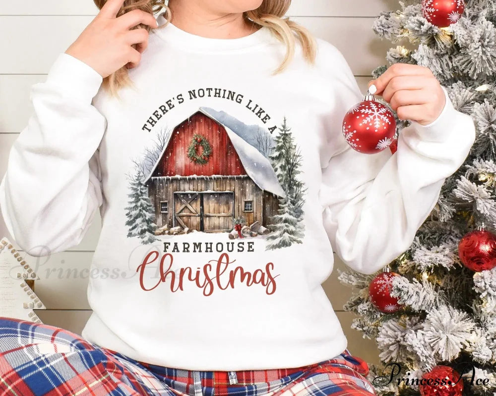 Hot Sale Retro Farm Girl Gift Xmas Female Christmas Hoodie WHITE / S Christmas Hoodies-L