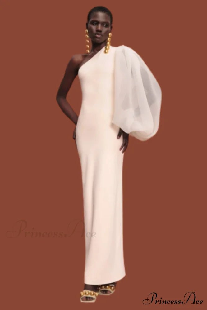 Hudson One Stylish Shoulder Gown S / White