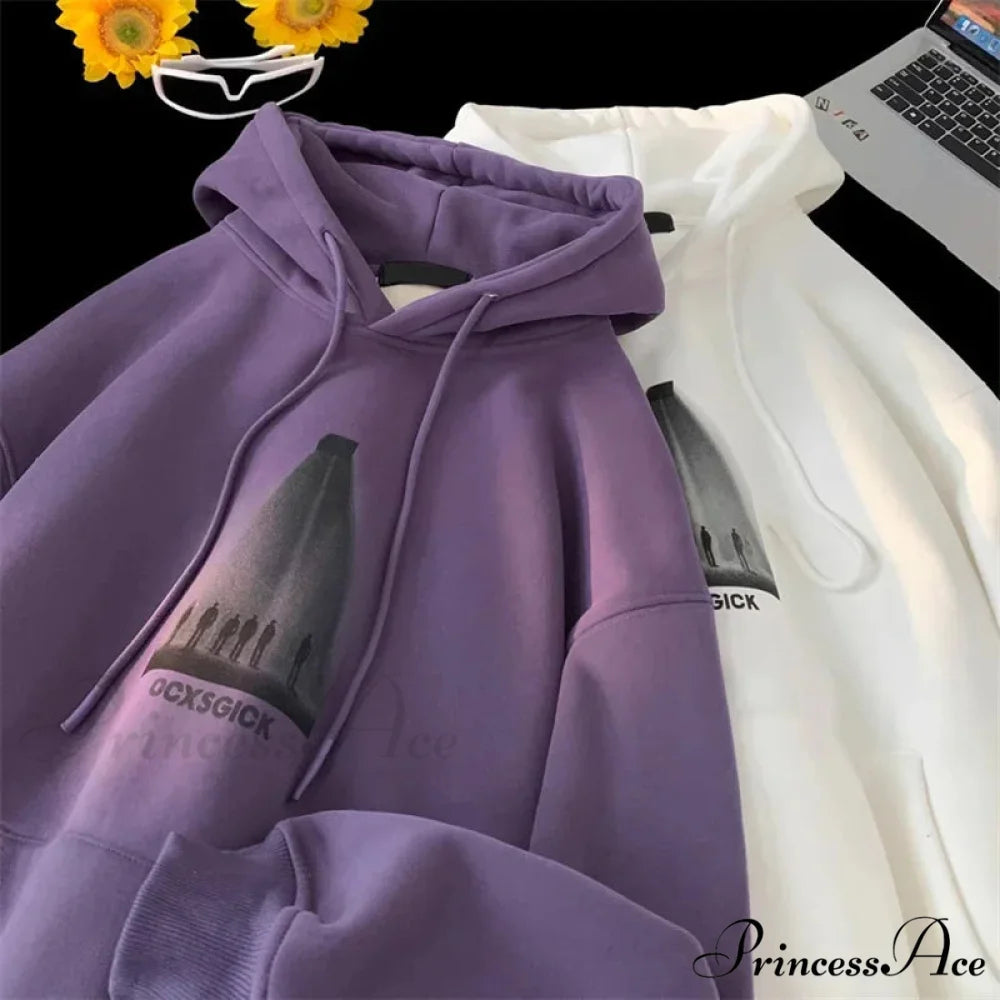 Humorous Graphic Fuzzy Y2K Hoodie hoodies-241228