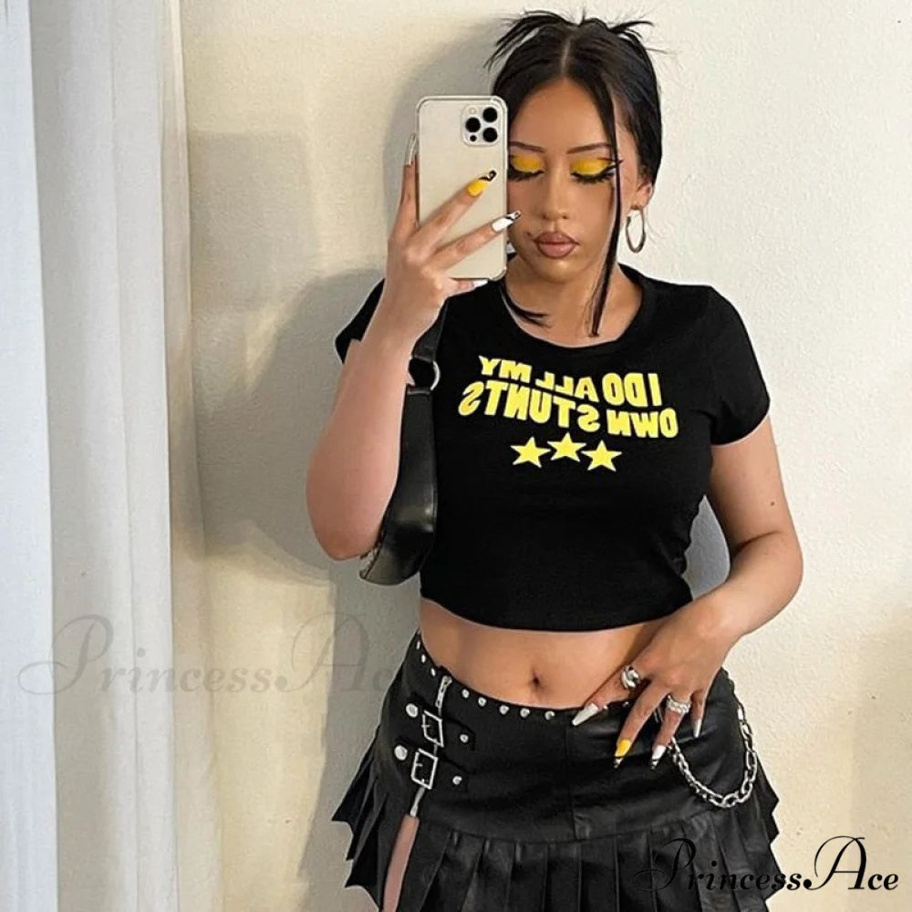 I do My Charming Own Stunts Graphic Tee black / S