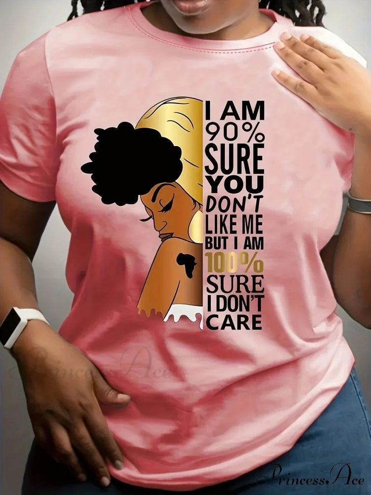 I Don’t Print Women’s Short Sleeve Casual Top for Summer and Spring T-shirt PINK / S