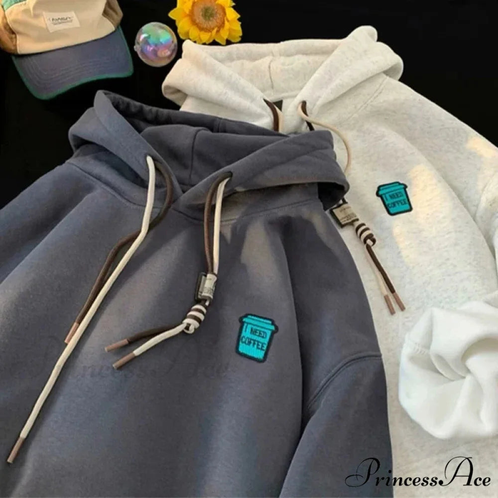 ’I Require Coffee’ Graphic Fleece Hoodie hoodies-241228