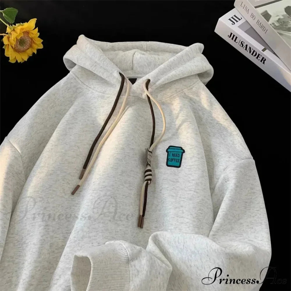 ’I Require Coffee’ Graphic Fleece Hoodie hoodies-241228