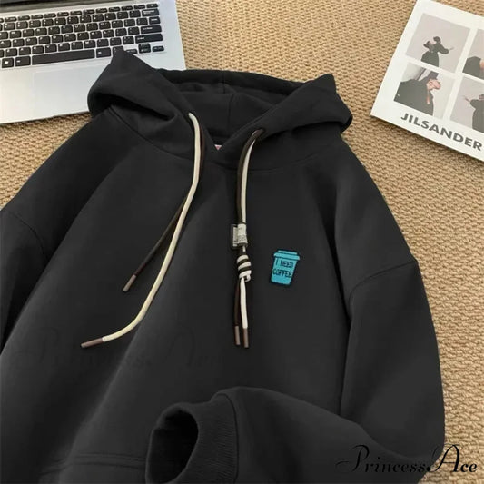 ’I Require Coffee’ Graphic Fleece Hoodie hoodies-241228