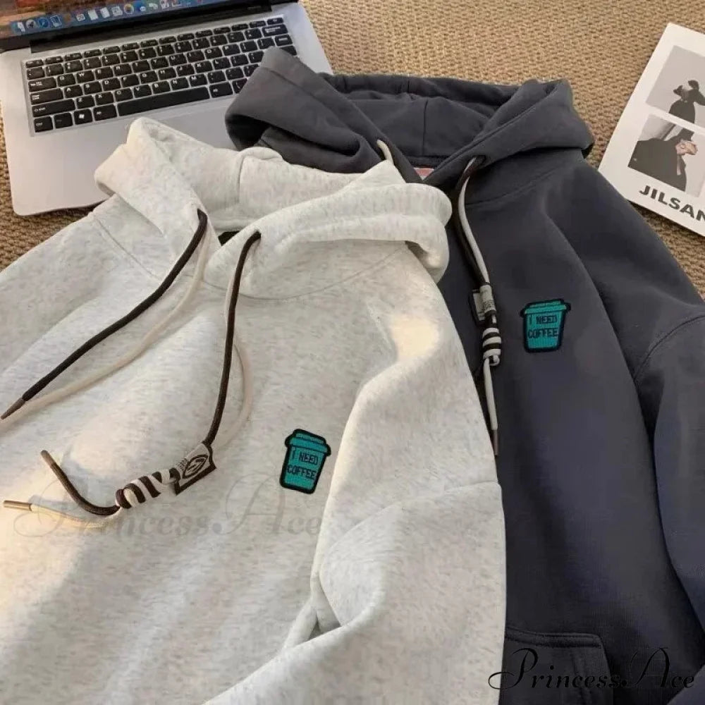 ’I Require Coffee’ Graphic Fleece Hoodie hoodies-241228