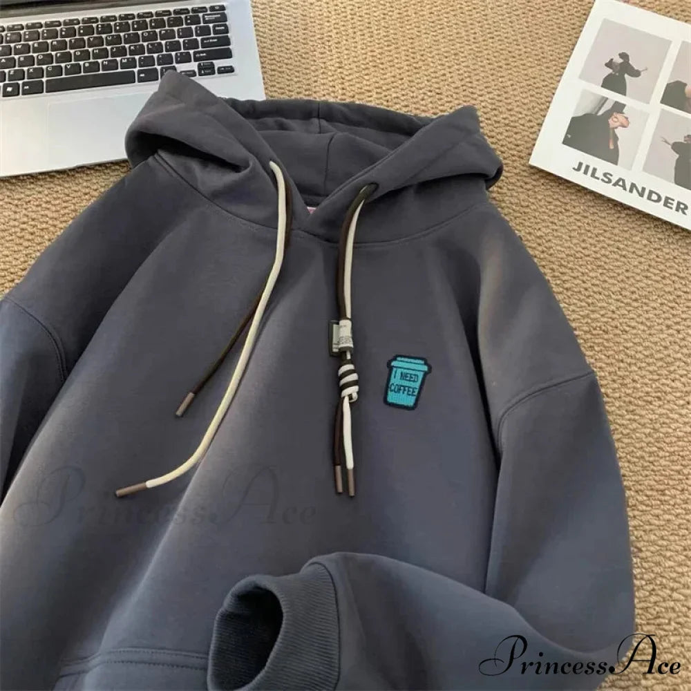 ’I Require Coffee’ Graphic Fleece Hoodie hoodies-241228