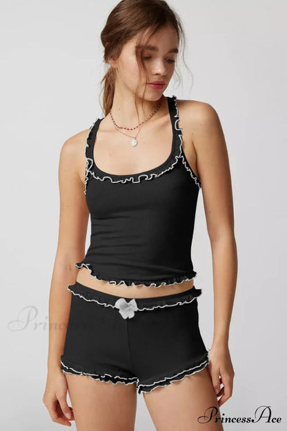 Idalia Corset Top Charming + Shorts Set XS / Black