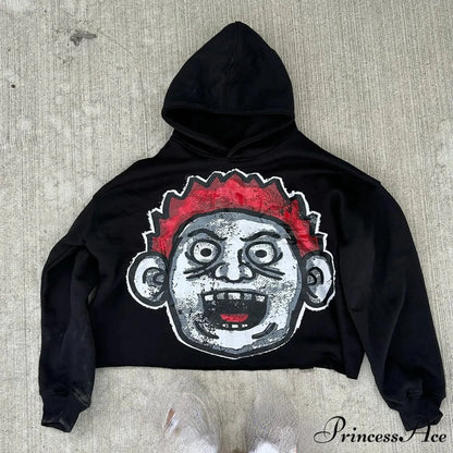 Illustrated Graphic Enormous Hoodie black 1 / S hoodies-241228