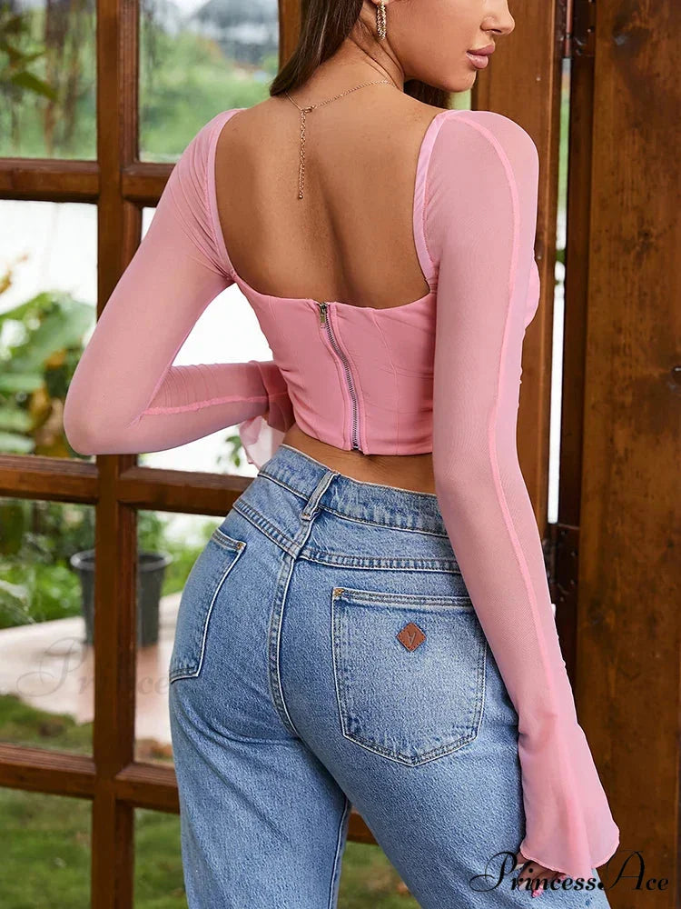 IMERA Elegant CROP TOP Black / XL / CHINA
