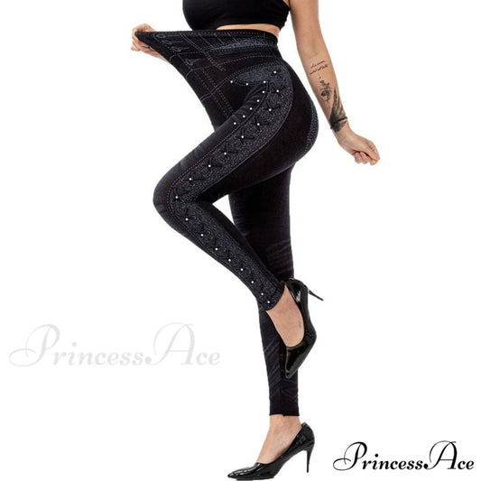 Imitation Cowboy Leggings Female Pantalones Pop