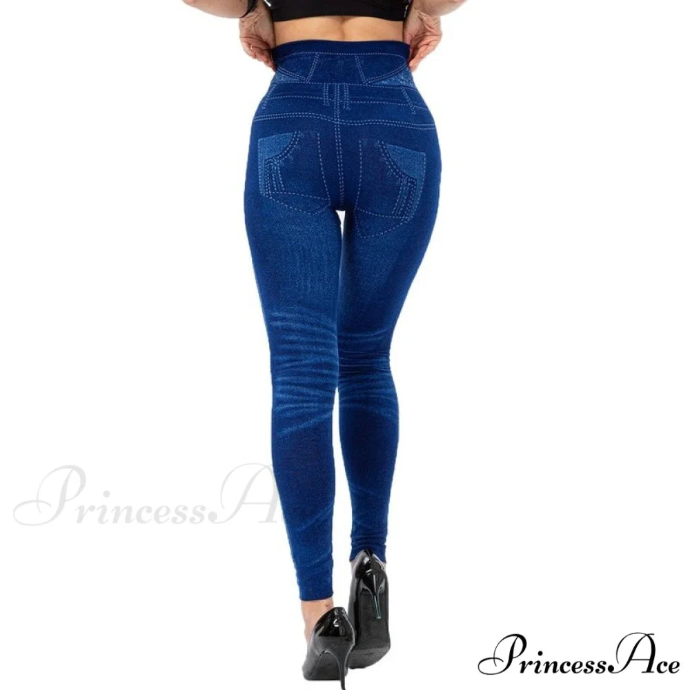 Imitation Cowboy Leggings Female Pantalones Pop