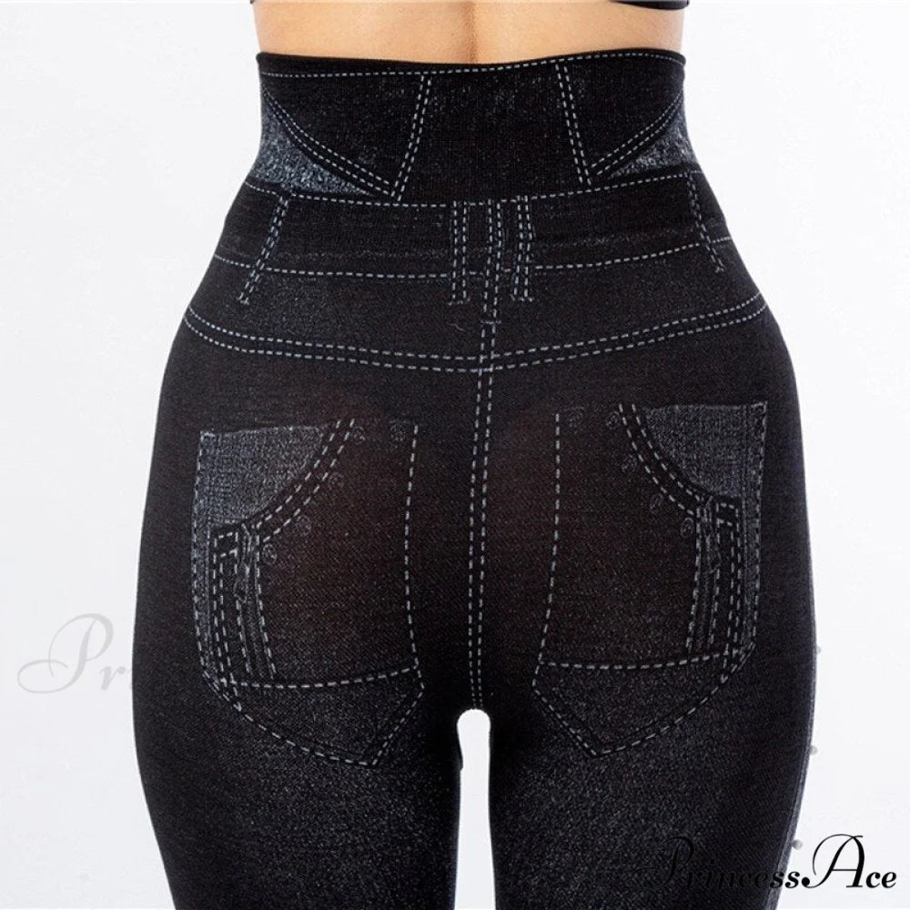 Imitation Cowboy Leggings Female Pantalones Pop