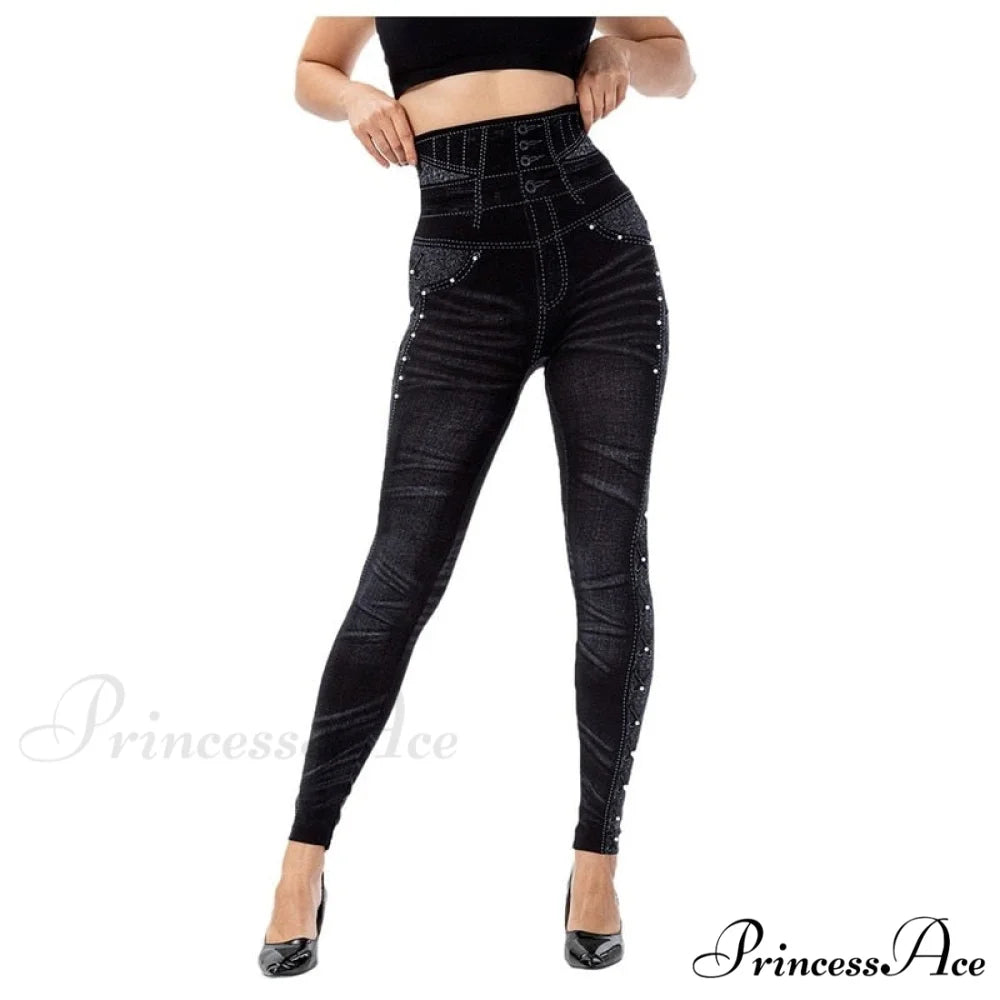 Imitation Cowboy Leggings Female Pantalones Pop