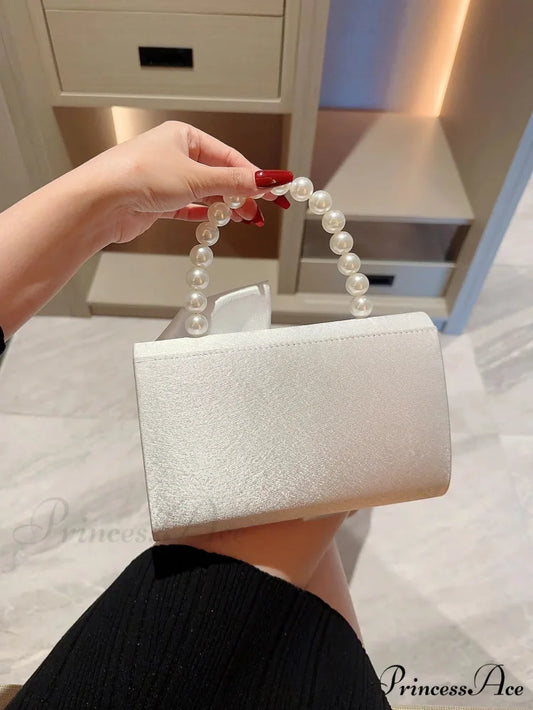 Imitation Pearl Blossom Marriage Evening Clutch Bag clutchbag-250126