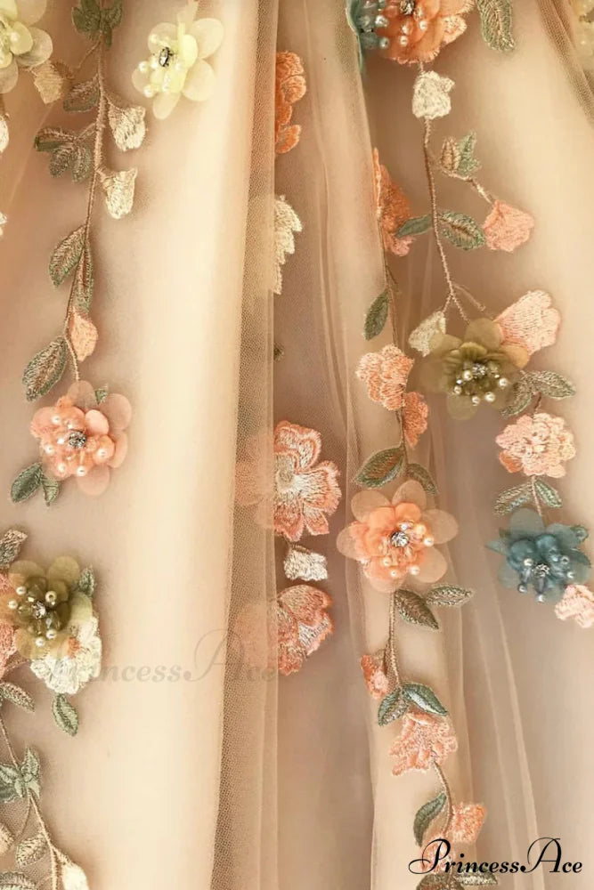 Impression One-Shoulder Graceful Embroidered Maxi Dress