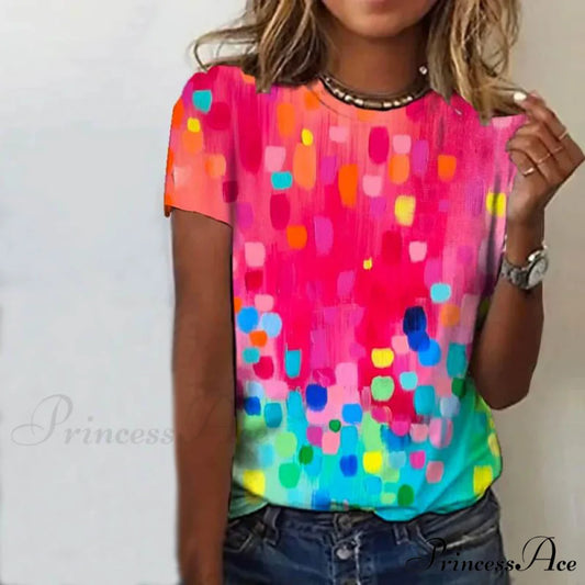 in Gradient Colorful T-Shirt Design Multicolor / S