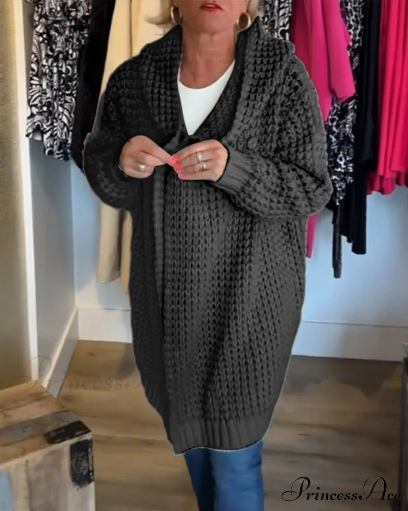 in solid Cardigan a color Black / S