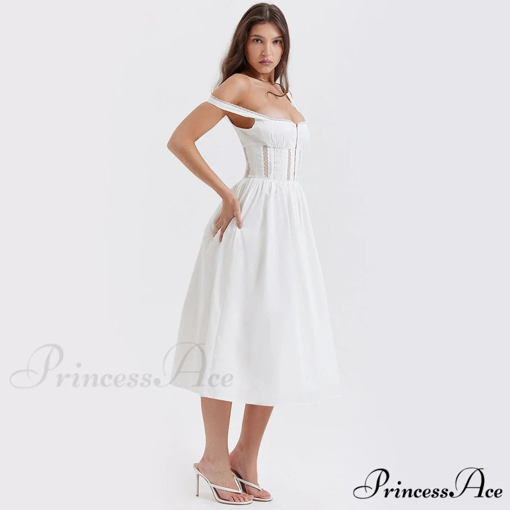 In the Clouds Charming Corset Bustier Midi Dress